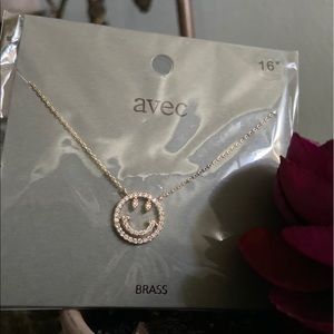 16inch happy face brass necklace